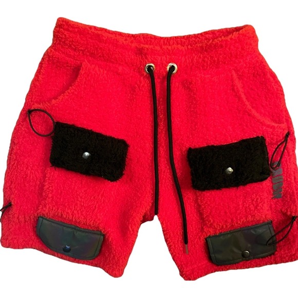 Cruddy Sport Pants - CS Cruddy Sport Sherpa Streetwear Shorts Pockets TikTok Red Black Sz M